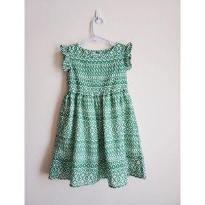 Persnickety dress Size 5 green and white with flutter ruffle sleeves NWT